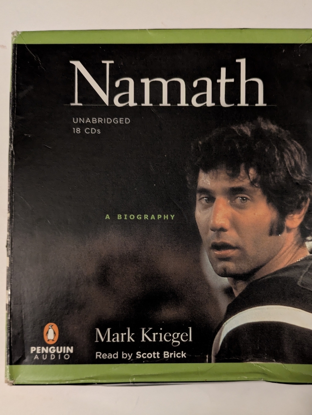 NAMATH Penguin Audiobook Box Black Green Cover 18 CDs Unabridged Biography 2004